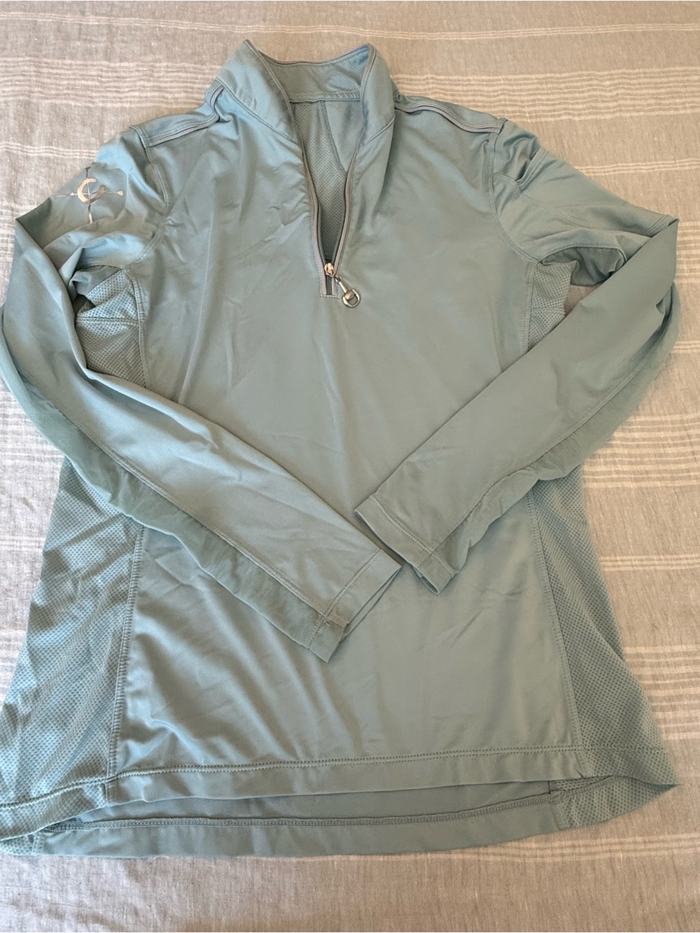 Light Aqua Women's Long-Sleeve Swim Coverup Zip Top